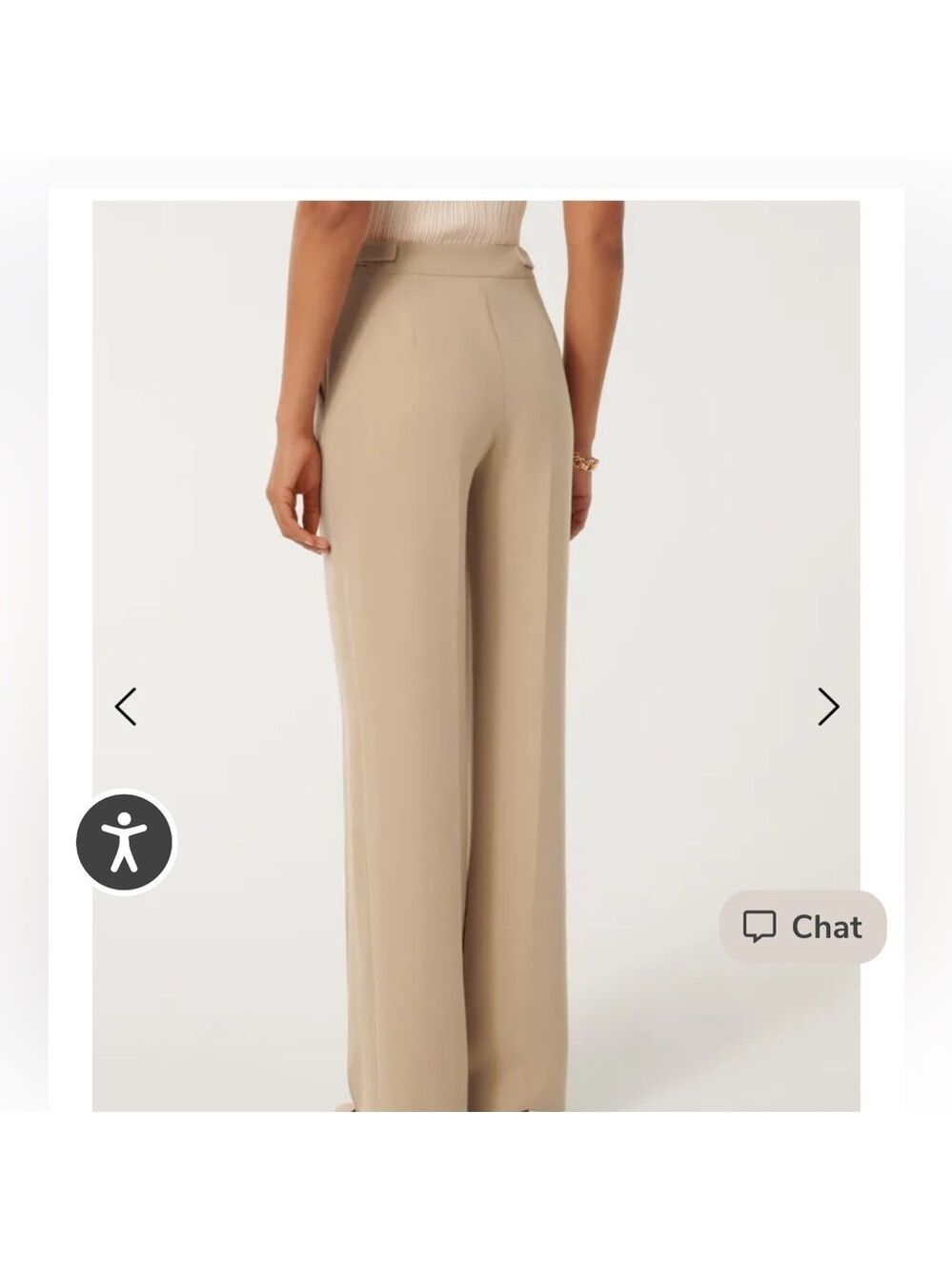 Ever New Melbourne Mila D-Ring Beige Wide-Leg Women's Pants - Picture 3 of 16